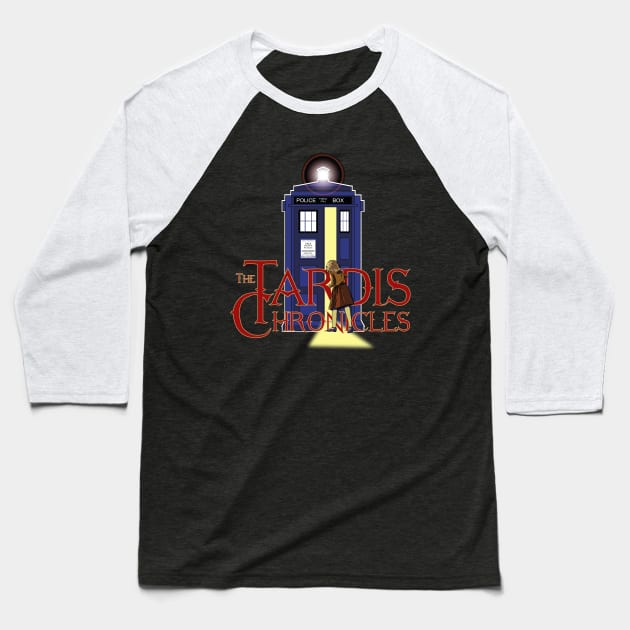 The Tardis Chronicles Baseball T-Shirt by KARMADESIGNER T-SHIRT SHOP